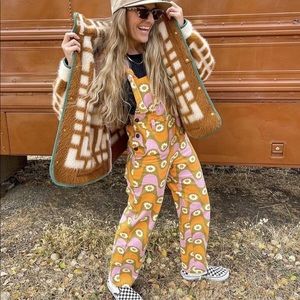 NWT LUCY AND YAK Limited edition Easton Dungarees: ORGANIC TWILL 70s overalls